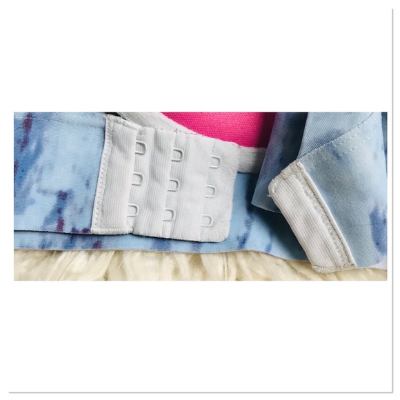 Victoria’s Secret PINK Bonded Underwire Cup Push Up Bra Blue Tie Dye Size Small - Picture 6 of 10